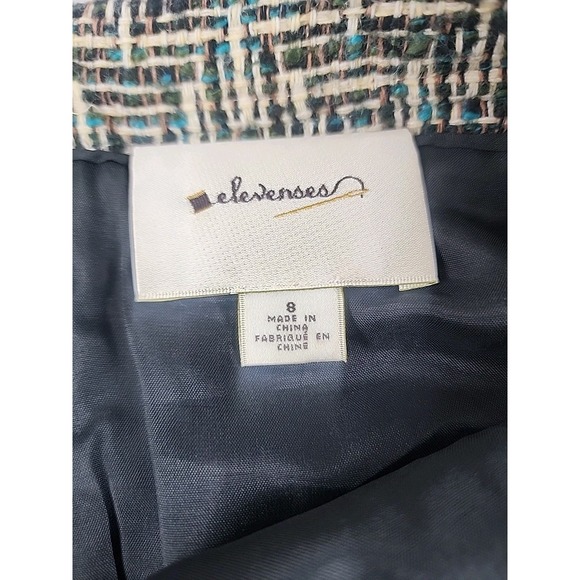 Anthropologie Elevenses Skirt 8 Tweed Wool‎ Blend Flounce Trumpet Office Siren - Picture 9 of 10